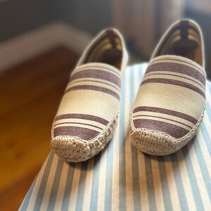 Tory Burch Cream and Brown Espadrilles